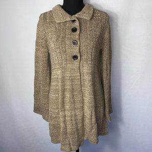 Style & Co Brown Cable Knit Sweater Cardigan Size Small